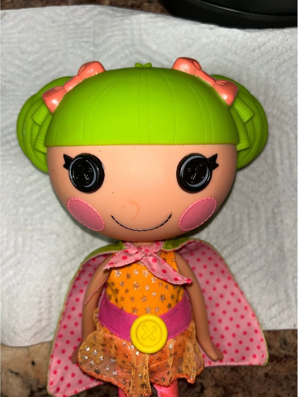 Lalaloopsy Dyna Might 12” Doll 2012 MGA Green Hair Superhero Cape Outfit